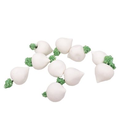 10 PCS 1:12 Mini House Toy Simulation White Radish for Kitchen Decoration(White)