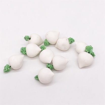 10 PCS 1:12 Mini House Toy Simulation White Radish for Kitchen Decoration(White) - Image 2