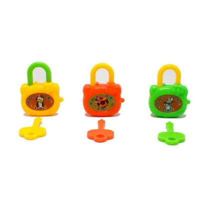 10 PCS Colorful Plastic Cartoon Toy Lock for Kids with Keys Birthday Toy, Random Color Delivery - Image 2