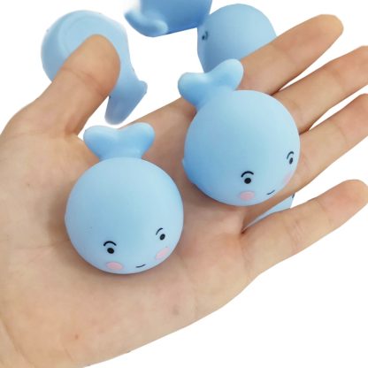 5 PCS Cartoon Cute Little Whale Stress Relief Toy Baby Small Whale Pinch Squeeze Toys for Children and Adults(Blue)