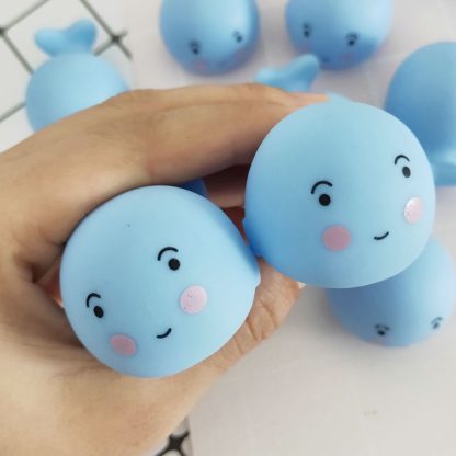 5 PCS Cartoon Cute Little Whale Stress Relief Toy Baby Small Whale Pinch Squeeze Toys for Children and Adults(Blue) - Image 2