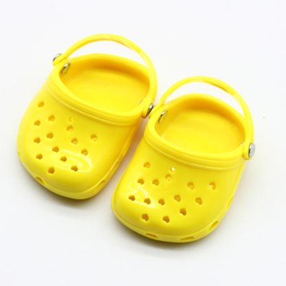 3 Pairs  18 Inch Doll Hole Shoes Summer Beach Sandals Slippers(Yellow) - Image 2