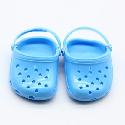 3 Pairs  18 Inch Doll Hole Shoes Summer Beach Sandals Slippers(Blue)