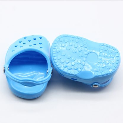 3 Pairs  18 Inch Doll Hole Shoes Summer Beach Sandals Slippers(Blue) - Image 3