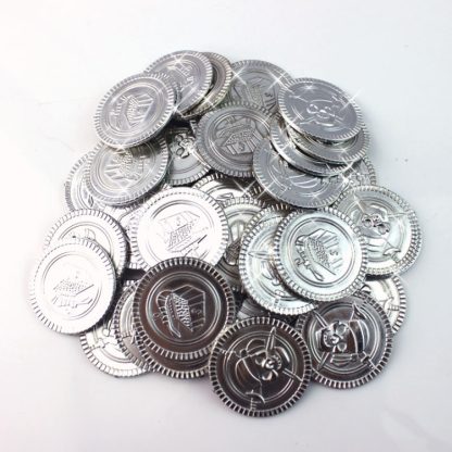 Children Pirate Treasure Toys Treasure Hunting Game Props Pirate gold Coin silver Coin copper  Coin toys(Silver) - Image 2