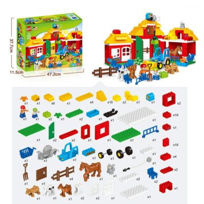 Large Particle Wood Puzzle Assembled Animal Farm Scene Building Blocks Children Early Education Toys - Image 2