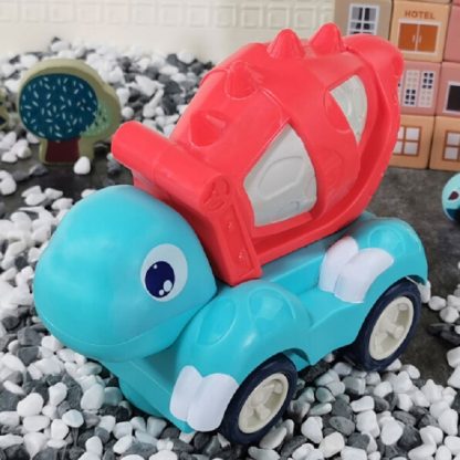 Children Electric Dinosaur Music Light Engineering Vehicle Excavation Car Toy Car(Red Mixer) - Image 2