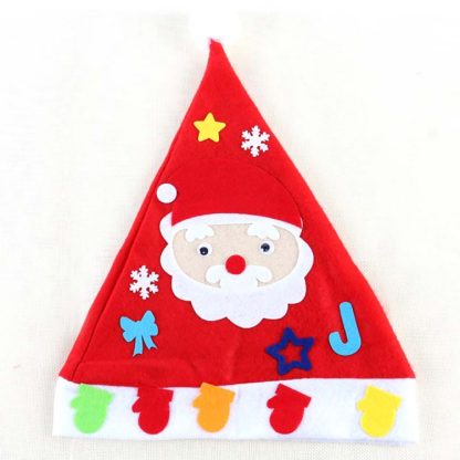 2 PCS DIY Christmas Hat Children Handmade Materials Kindergarten DIY Puzzle Cartoon Toys(Santa Claus) - Image 2