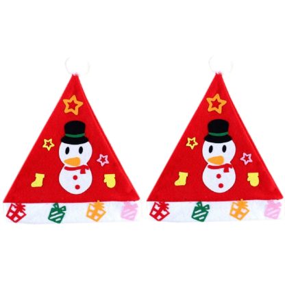 2 PCS DIY Christmas Hat Children Handmade Materials Kindergarten DIY Puzzle Cartoon Toys(Snowman)