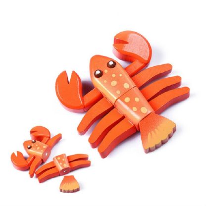 Wooden Magnetic Vegetable Fruit Cutler Kitchen Toys Children Educational Toys, Style:Lobster