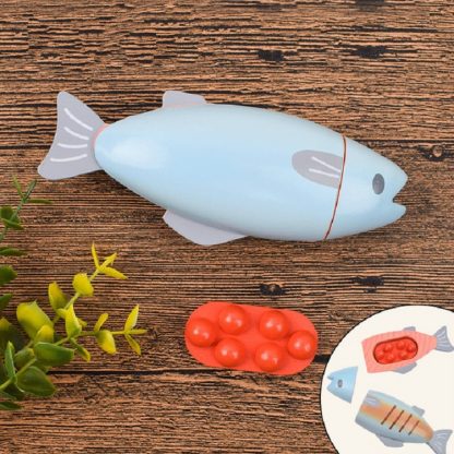 Wooden Magnetic Vegetable Fruit Cutler Kitchen Toys Children Educational Toys, Style:Salmon