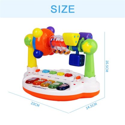 Puzzle Park Baby Toys Children Music Keyboard Turntable Rattle Baby Early Learning Story Machine(958-4) - Image 2