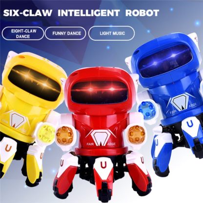 Children Light Music Projection Dazzling Dance Six-claw Electric Robot Toy(Red) - Image 3