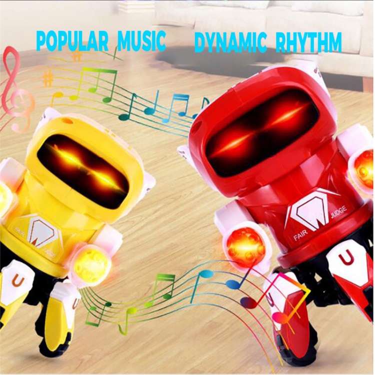 Children Light Music Projection Dazzling Dance Six-claw Electric Robot Toy(Yellow) - Image 2