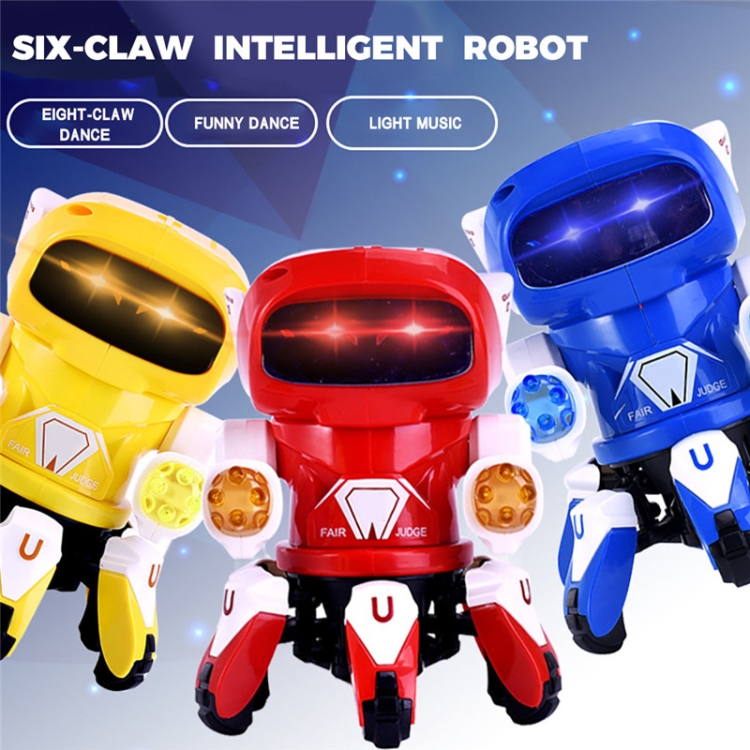 Children Light Music Projection Dazzling Dance Six-claw Electric Robot Toy(Yellow) - Image 3