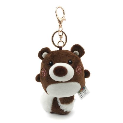 Creative Long Tail Plush Pendant Backpack Doll Ornament Car Key Chain, Height:15 cm(Dark Coffee)