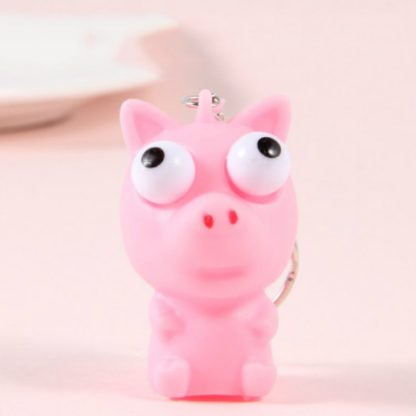 2 PCS Funny Squeezing Soft Fun Decompression Children's Toys Pendant Keychain(Piggy)