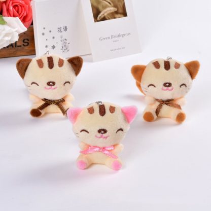 Plush Toy Doll Sitting Smiley Cat Mobile Phone Pendant Key Chain Kitten Doll Wedding Gift, Random Color Delivery(Height - Image 2