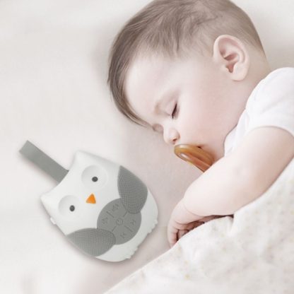 Baby Bedside Hanging Bell Sound Soothing Sleep Soft Owl Music Box Toy(White) - Image 2