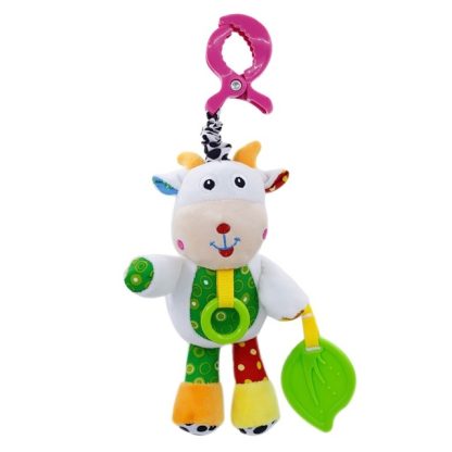 Cute Animal Rattle Plush Baby Toy Stroller Bed Toy Music Voice Plush Doll(Lamb)