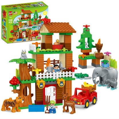 1034-138 PCS Gegle Children Large Particles Enlightenment Blocks Assembled Theme Jungle Adventure Scene Educational Toys - Image 2