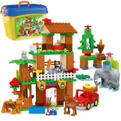 1033-138 PCS Gegle Children Large Particles Enlightenment Blocks Assembled Theme Jungle Adventure Scene Educational Toys - Image 2