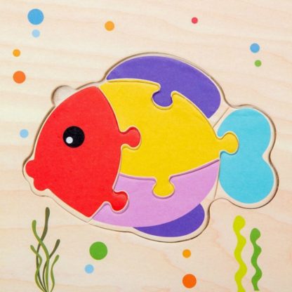 2 PCS Children Early Education 3D Puzzle Toy Baby Intelligence Power Enlightenment(Fish) - Image 2