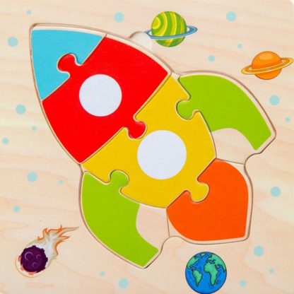 2 PCS Children Early Education 3D Puzzle Toy Baby Intelligence Power Enlightenment(Rocket)