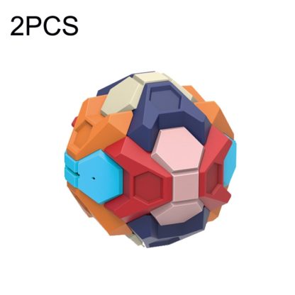 2PCS Children Puzzle Early Education Toys Ball Assembled Piggy Bank, Size:Medium (Polygon)