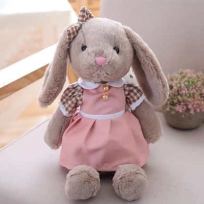 Cartoon Rabbit Plush Toy Bunny With Skirt Doll Soft Stuffed Animal Doll, Height:35cm(Pink)