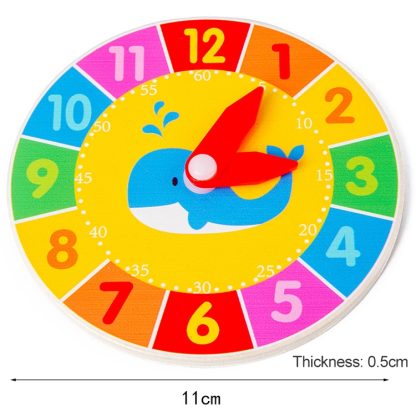 Kids Wooden Clock Time Cognition Early Education Toys(Moon) - Image 3