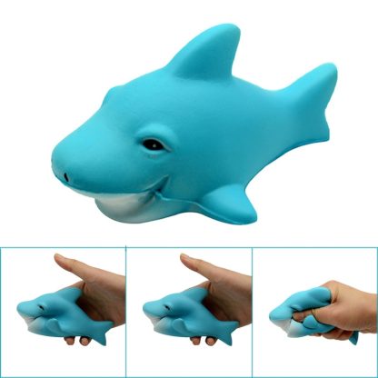 Rebound Shark PU Simulation Animal Whale Can Squeeze Pressure Vent Toy, Size:13x7cm