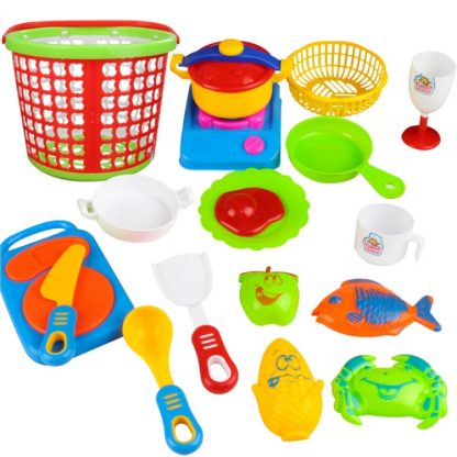 18 PCS /  Set Plastic Kids Children Kitchen Manual Meal Kitchenware Educational Toys - Image 2