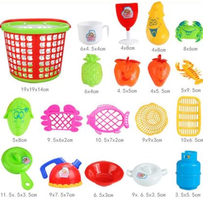 18 PCS /  Set Plastic Kids Children Kitchen Manual Meal Kitchenware Educational Toys - Image 3