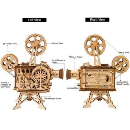 Robotime Handmade Wooden Assembled DIY Mechanical Rotating Hand Mold 3D Stereo Projector Model Gift - Image 3