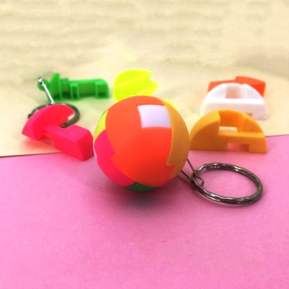 50 PCS Magic Cube Keychain Sweep Code Gift Student Prize(Round 3cm)