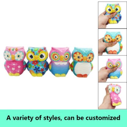 Slow Rebound Ornaments Owl Simulation Stress Relief Toy PU Color Printing Crafts(Colorful 2) - Image 3