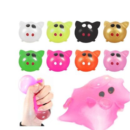 3 PCS Creative Smashing Not Bad Pig Head Toy Decompression Venting Artifact，Random Color Delivery