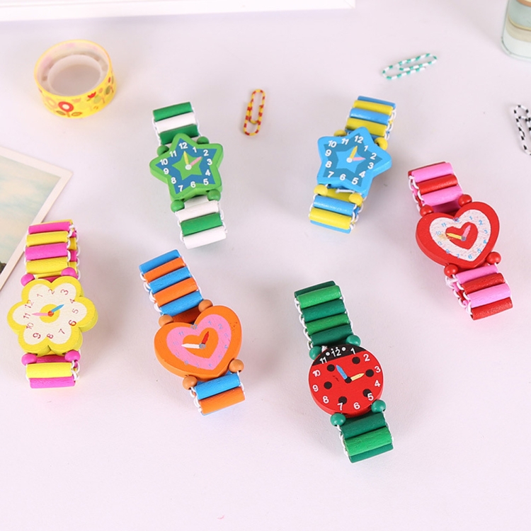 3 PCS Wooden Crafts Children Gifts Cartoon Watch Toys, Random Style Delivery - Image 3