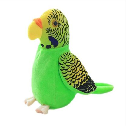 Plush Toy Parrots Recording Talking Parrots Will Twist the Fan Wings Children Toys, Size:Height 18cm(Green Tiger Skin) - Image 2