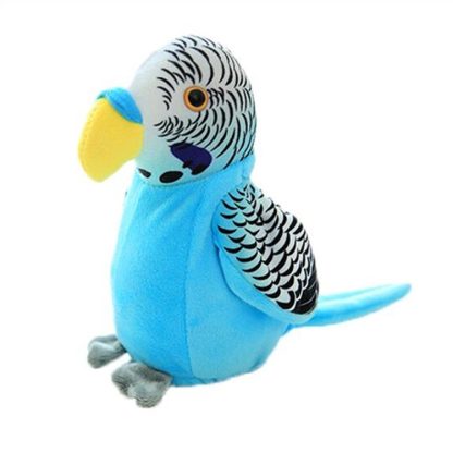 Plush Toy Parrots Recording Talking Parrots Will Twist the Fan Wings Children Toys, Size:Height 18cm(Blue Tiger Skin) - Image 2