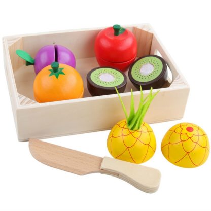 Style 2 - 7 PCS Children Play House Simulation Vegetable Fruit Cut Kitchen Toy Set