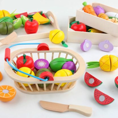 Style 2 - 7 PCS Children Play House Simulation Vegetable Fruit Cut Kitchen Toy Set - Image 3