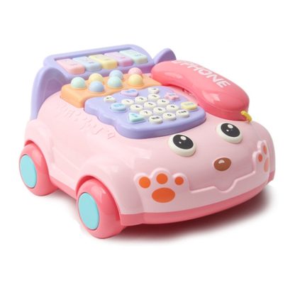 Simulation Music Phone Toy Early Childhood Education Multi-functional Learning Machine(Pink)