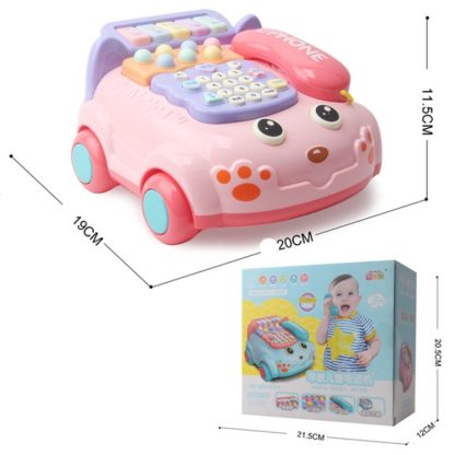 Simulation Music Phone Toy Early Childhood Education Multi-functional Learning Machine(Pink) - Image 3