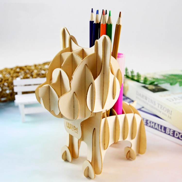 WUDE F104 Dog Pen Holder 3D Three -Dimensional Puzzle Board Children Wood Puzzles Model