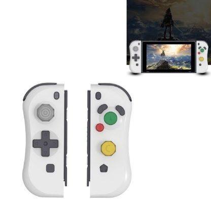 For Switch Joy-con Full Function Wireless Bluetooth Game Controller with Wake Up Function, A Pair(White)