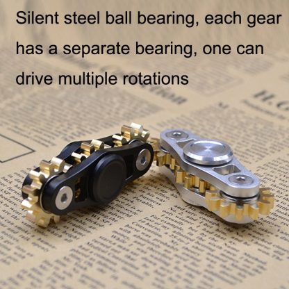 Three Gear Linkage Pure Copper Fidget Spinner Decompression Toy, Colour:Silver - Image 3