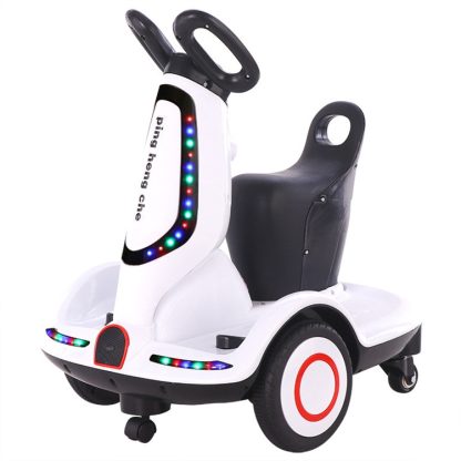 Children Multi-function Electric Balance Scooter Dual-drive Four-wheel Music And Light Electric Scooter, CN Plug, Style: