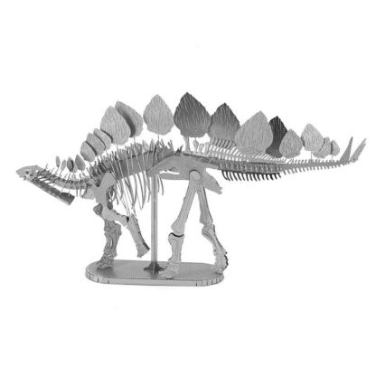 3D Metal Assembly Model DIY Puzzle Dinosaur Model, Style:Stegosaurus Skeleton(Silver)